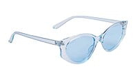 Soigné Female Large Cateye Sunglasses.See Through Blue Frame