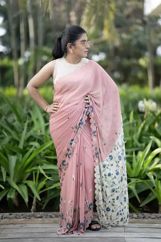 Women's Kalamkari Printed Saree - Pink
