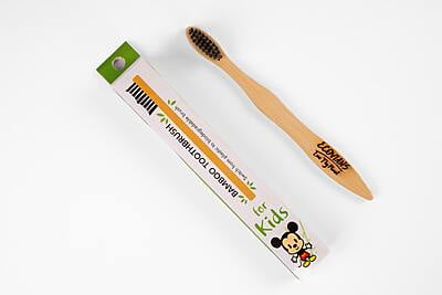 Bamboo Toothbrush with Charcoal ultra soft bristles| Eco-Friendly, Sustainable, Anti-Bacterial Dental Care || Pack of 1, 100%Natural Bamboo , compostable
