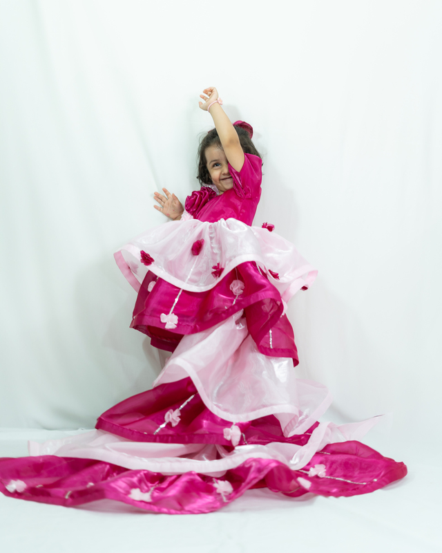 Rosy Ruffle Tower Dress