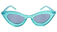 Soigné Female Large Cateye Sunglass.See Through Blue Frame