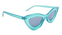 Soigné Female Large Cateye Sunglass.See Through Blue Frame