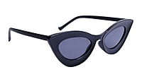 Soigné Female Large Cateye Sunglass.Matte Black Frame