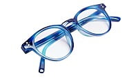 Soigné Unisex Medium Round Spectacle Frame.Light&Dark Blue