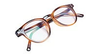 Soigné Unisex Medium Round Spectacle Frame.Light&Dark Brown