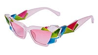 Soigné Kids Cateye Sunglasses.Pink&Multicolor.(9-15)Y-Girl Soigné Kids Cateye Sunglasses.Pink&Multicolor.(9-15)Y-Girl