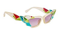 Soigné Kids Cateye Sunglasses.Yellow&Multicolor.(9-15)Y-Girl