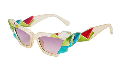 Soigné Kids Cateye Sunglasses.Yellow&Multicolor.(9-15)Y-Girl Soigné Kids Cateye Sunglasses.Yellow&Multicolor.(9-15)Y-Girl