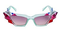 Soigné Kids Cateye Sunglasses.Light Green&Multicolor.(9-15)Y-Girl