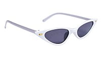 Soigné Female Small Cat Eye Sunglasses.White Frame