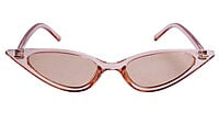 Soigné Female Small Cat Eye Sunglasses.See Through Brown Frame
