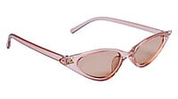 Soigné Female Small Cat Eye Sunglasses.See Through Brown Frame