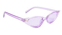 Soigné Female Small Cat Eye Sunglasses.See Through Purple Frame