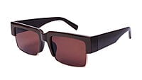 Soigné Female Large Half Rim Rectangular Sunglasses.Brown Soigné Female Large Half Rim Rectangular Sunglasses.Brown