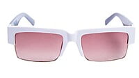 Soigné Female Large Half Rim Rectangular Sunglasses.White Rim Soigné Female Large Half Rim Rectangular Sunglasses.White Rim
