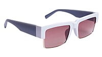 Soigné Female Large Half Rim Rectangular Sunglasses.White Rim Soigné Female Large Half Rim Rectangular Sunglasses.White Rim