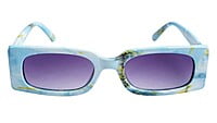 Soigné Female Large Rectangular Sunglasses.Blue&Multicolor