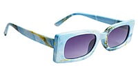 Soigné Female Large Rectangular Sunglasses.Blue&Multicolor