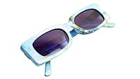Soigné Female Large Rectangular Sunglasses.Blue&Multicolor