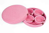 Cotton Jewellery Organizer,  Basket Accessories, Handwoven EcoFriendly Foldable Storage