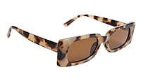 Soigné Female Large Rectangular Sunglasses.Leopard Print Frame