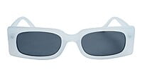 Soigné Female Large Rectangular Sunglasses. White Frame