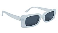 Soigné Female Large Rectangular Sunglasses. White Frame