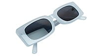 Soigné Female Large Rectangular Sunglasses. White Frame