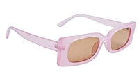 Soigné Female Large Rectangular Sunglasses.See Through Pink