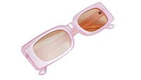 Soigné Female Large Rectangular Sunglasses.See Through Pink
