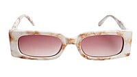 Soigné Female Large Rectangular Sunglasses. White&Brown Soigné Female Large Rectangular Sunglasses. White&Brown