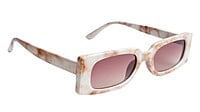 Soigné Female Large Rectangular Sunglasses. White&Brown Soigné Female Large Rectangular Sunglasses. White&Brown