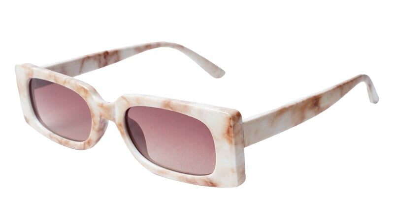 Soigné Female Large Rectangular Sunglasses. White&Brown Soigné Female Large Rectangular Sunglasses. White&Brown