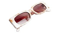 Soigné Female Large Rectangular Sunglasses. White&Brown Soigné Female Large Rectangular Sunglasses. White&Brown