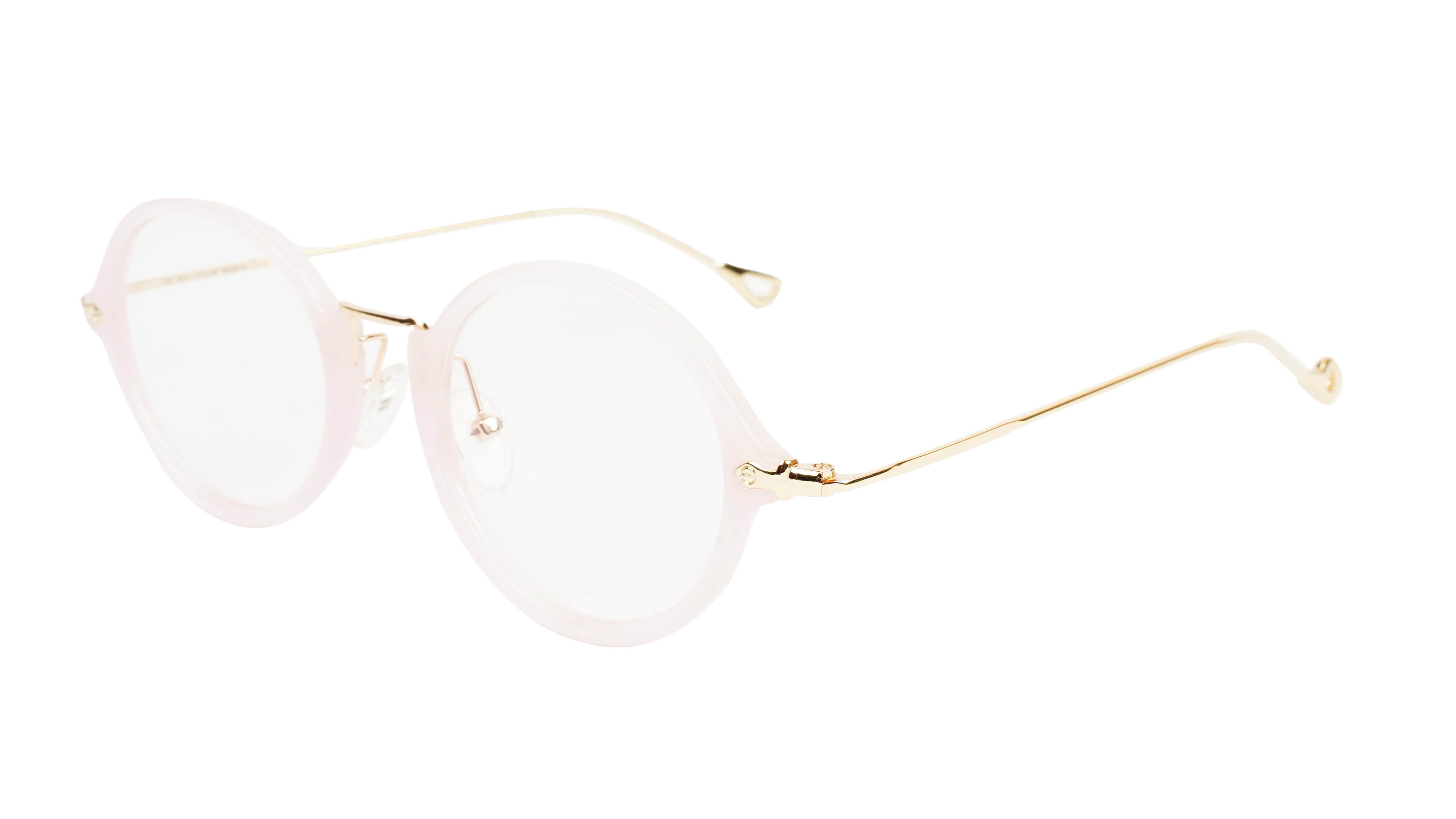 Female Round Medium Spectacle Frame. Pink & Golden Female Round Medium Spectacle Frame. Pink & Golden