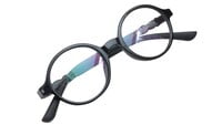 Round Spectacle Frame For Baby Boys. Glossy Black Color Frame. AGE-(3-8Years).