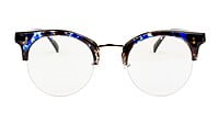 Unisex Large Half Rim Round Spectacle. Multi Color Frame