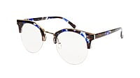 Unisex Large Half Rim Round Spectacle. Multi Color Frame