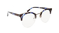 Unisex Large Half Rim Round Spectacle. Multi Color Frame