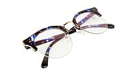 Unisex Large Half Rim Round Spectacle. Multi Color Frame