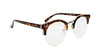 Unisex Large Half Rim Round Spectacle. Leopard Print