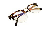 Unisex Large Half Rim Round Spectacle. Leopard Print