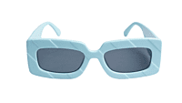 Soigné Female Large Rectangular Sunglasses.Blue Frame
