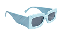 Soigné Female Large Rectangular Sunglasses.Blue Frame