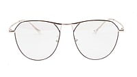 Unisex Aviator Spectacle Frame. Rose Gold& Black Metal Frame
