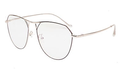 Unisex Aviator Spectacle Frame. Rose Gold& Black Metal Frame