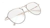 Unisex Aviator Spectacle Frame. Rose Gold& Black Metal Frame