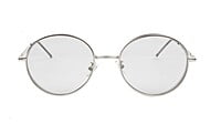 Unisex Medium Round Sunglasses. Silver Metal Frame.