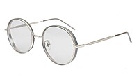 Soigné Unisex Medium Round Sunglasses.Silver Color Metal Frame