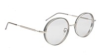 Soigné Unisex Medium Round Sunglasses.Silver Color Metal Frame